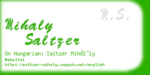 mihaly saltzer business card